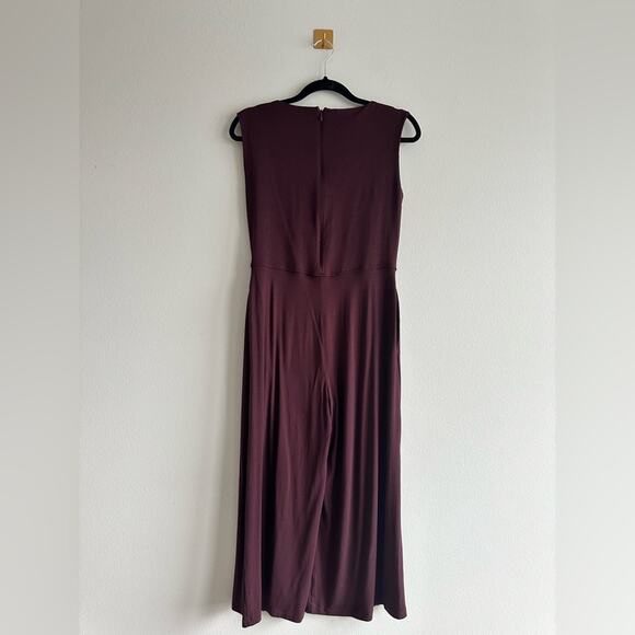 Eileen Fisher Sleeveless Wide-Leg Jumpsuit – Deep Burgundy, Minimalist Chic XXS - Picture 5 of 6